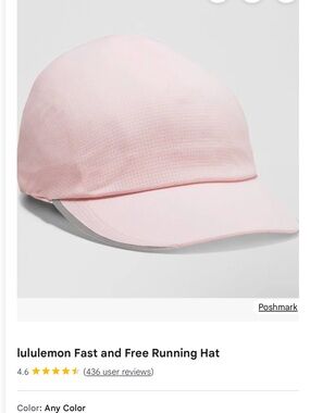 Lululemon Fast & Free Running Hat - Pale Pink